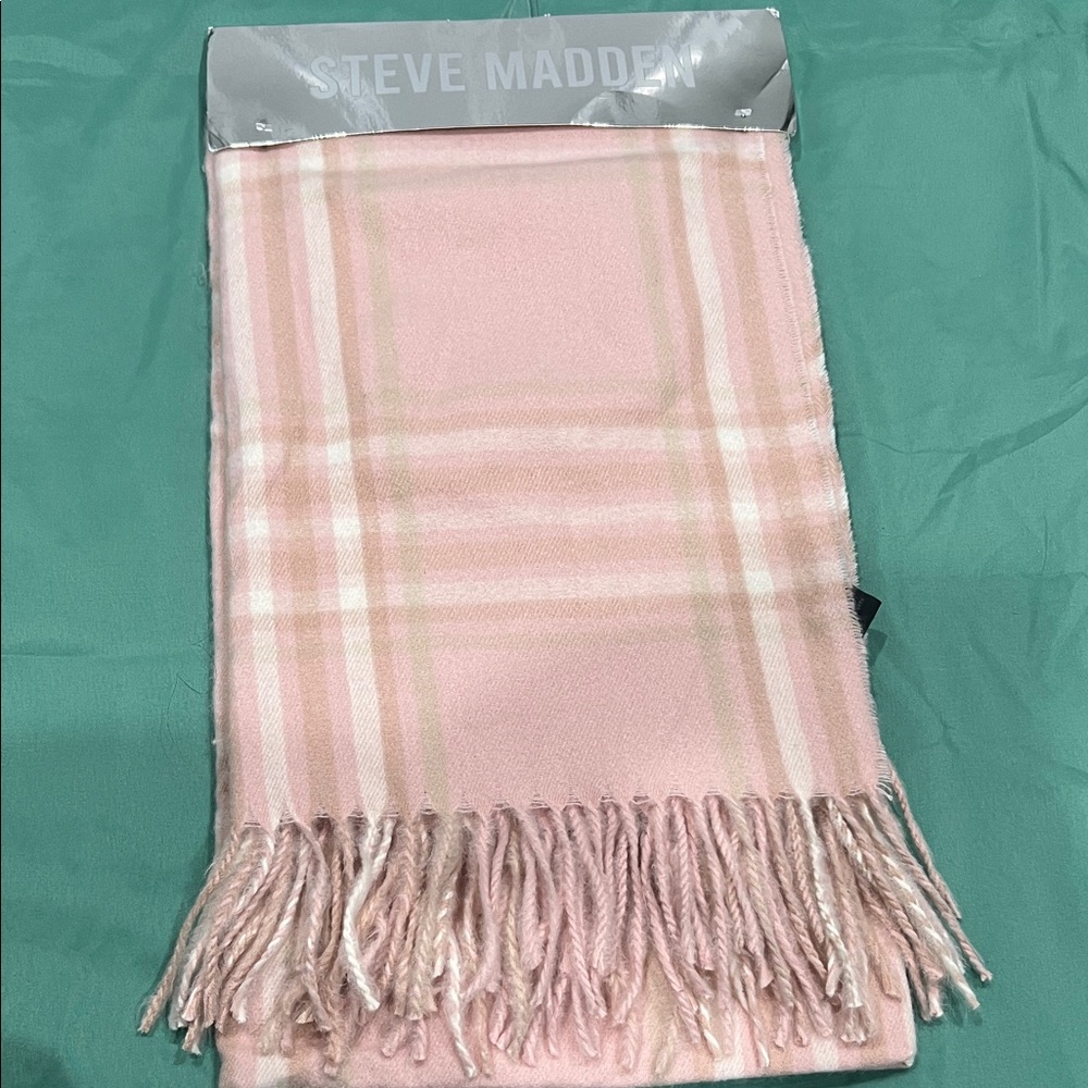 Steve Madden Blush Checkered Scarf